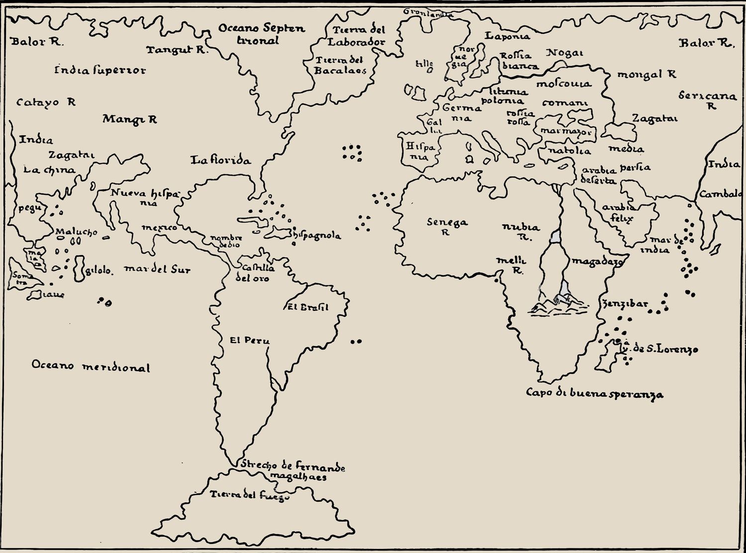 Map by Giacomo Gastaldi, 1548
