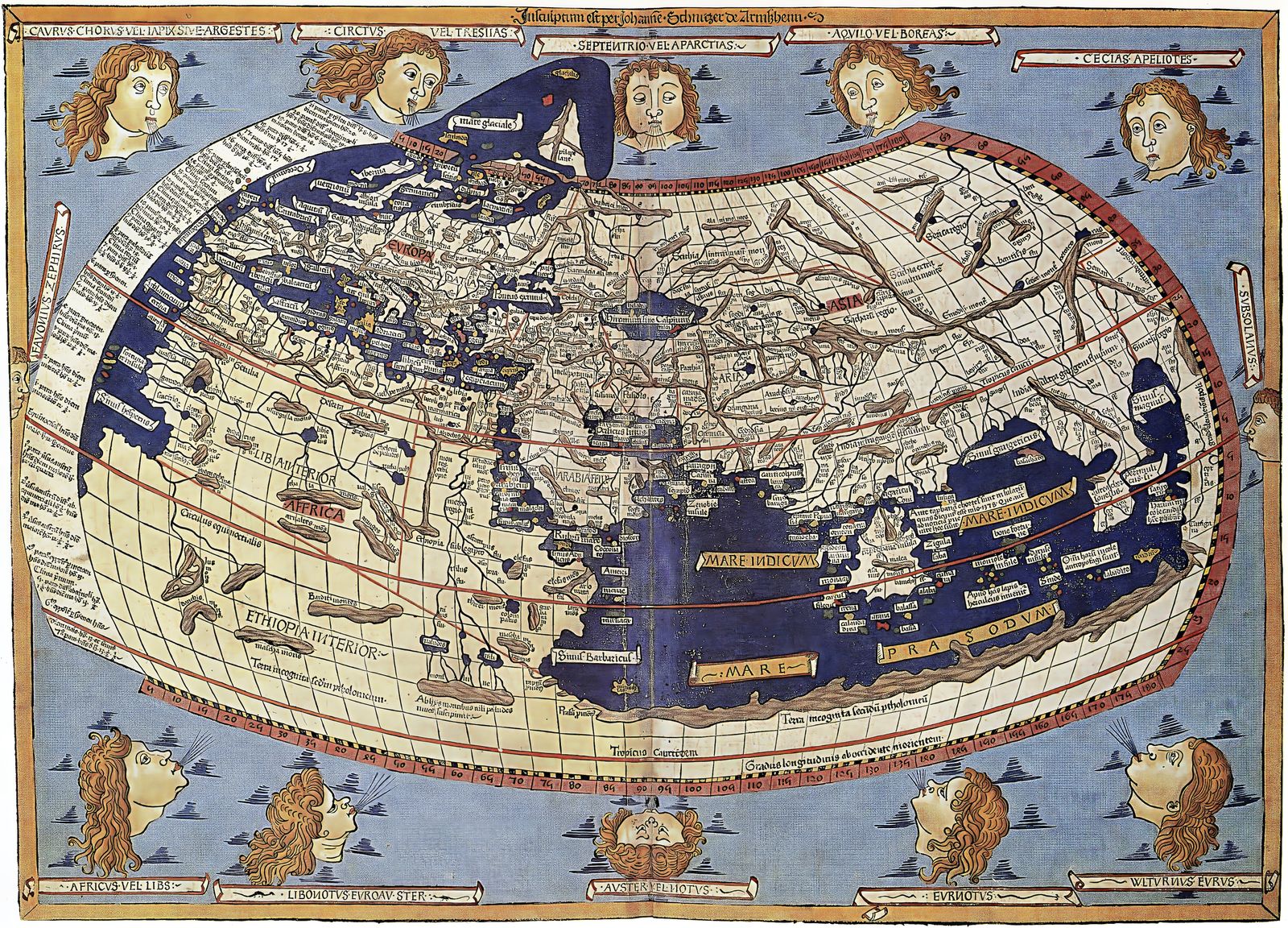 World map of Claudius Ptolemy, Florence, 1474